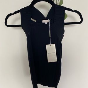 Black Emporio Armani tank top, stretchy square neck